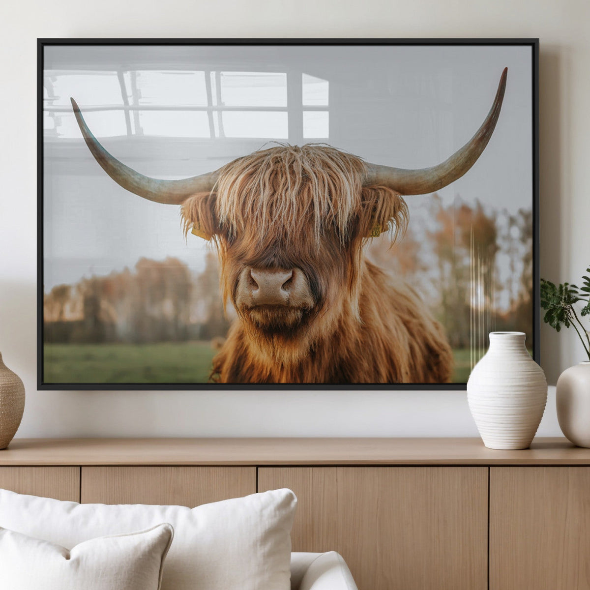 Highland Cow Animal Scottish Cattle Art Print Farmhouse Wall