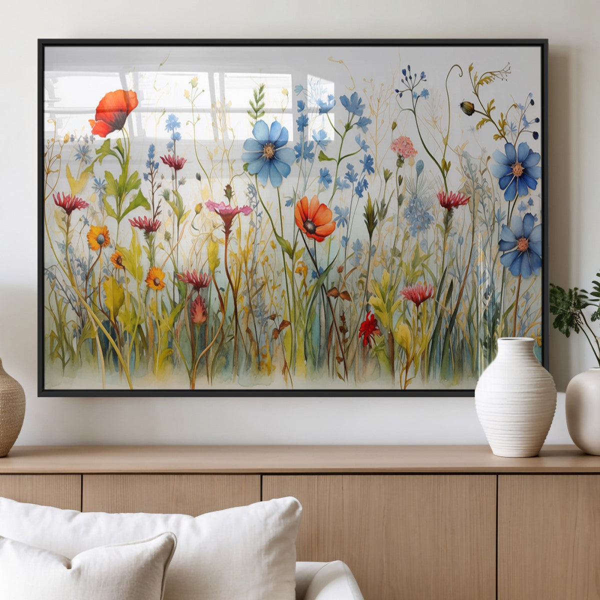 Colorful Wildflower Canvas Wall Art - Vibrant Floral