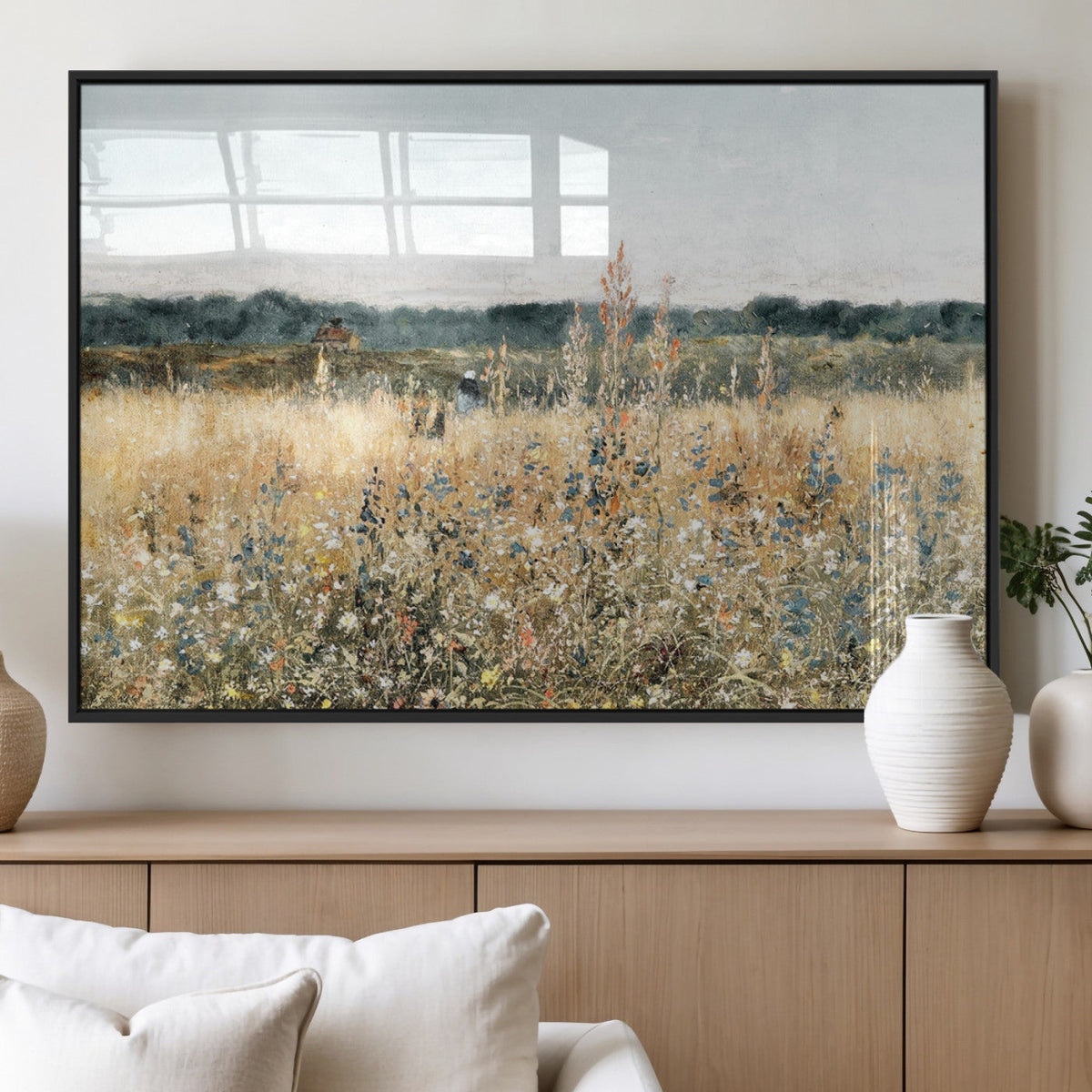 Wildflower Field Wall Art Canvas | Nature-Inspired Landscape