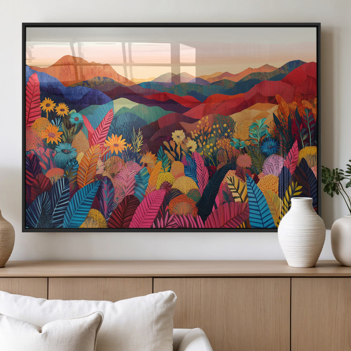 YAYOI KUSAMA Abstract Print - Landscape Canvas Wall Art