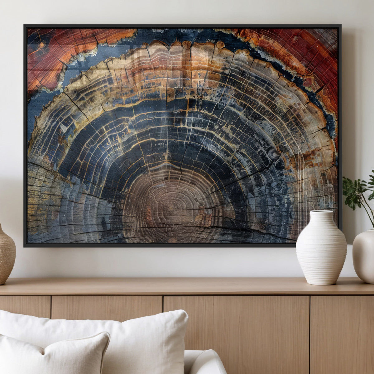 Abstract Tree Ring Wall Art Canvas Print