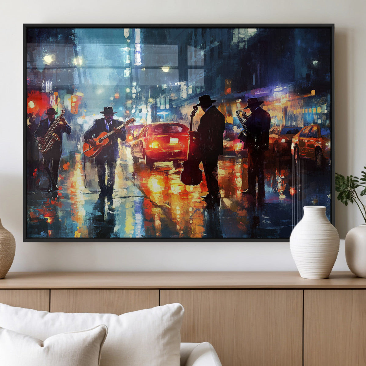 African American Jazz Canvas Wall Art Print – Abstract Music