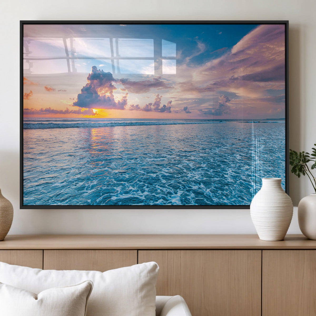 Ocean Sunset Canvas Wall Art Print – Tranquil Seascape