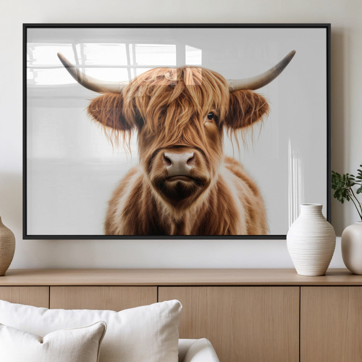 Scottish Highland Cow Canvas Print, Framed Highland Cow