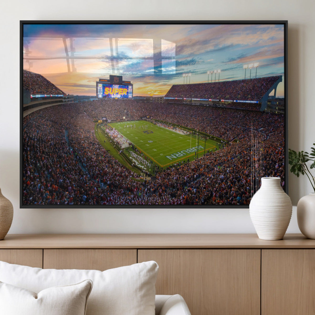 Jordan-Hare Stadium Wall Art Canvas Print, Football Stadium