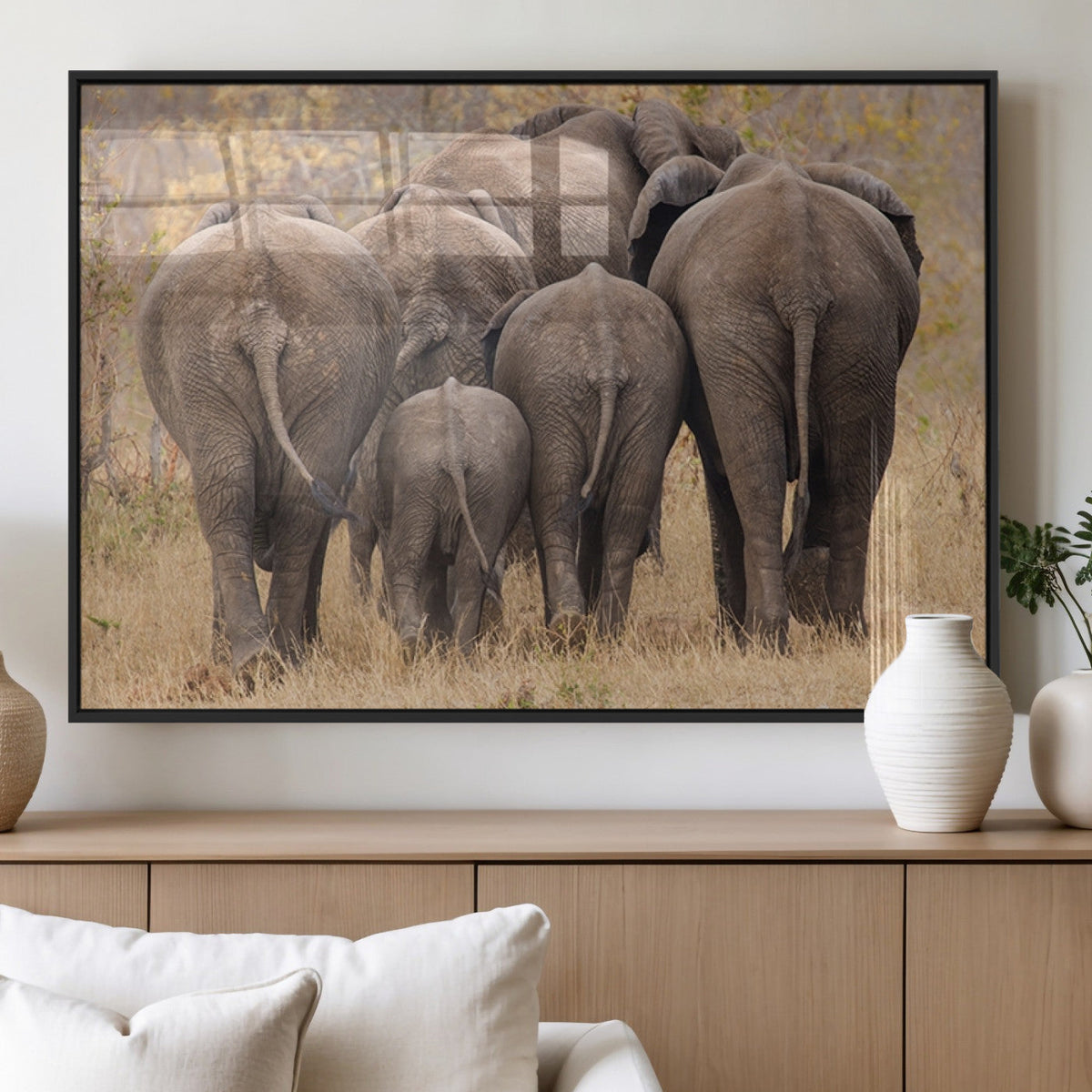 Wild Elephant Wall Art Canvas Print