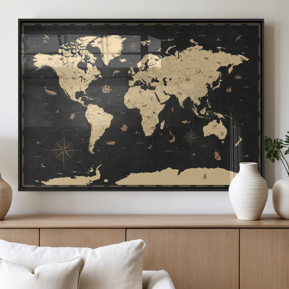 World Map Canvas Print – Detailed Map of the World Wall Art