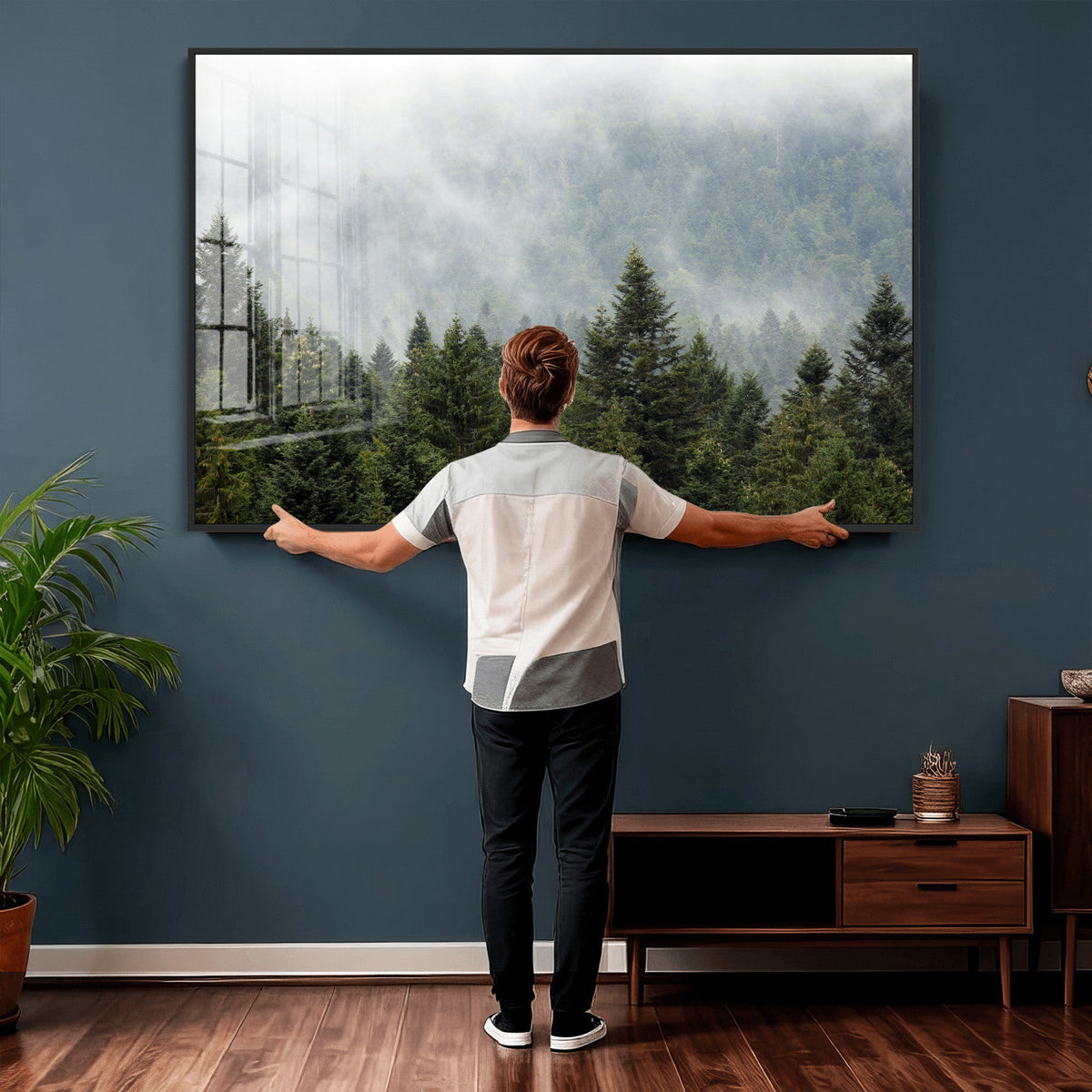 Misty Mountain Forest Wall Art Canvas Print