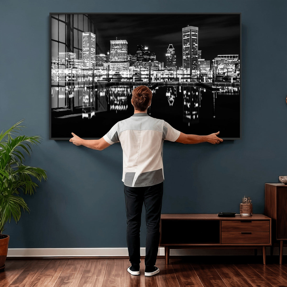 Baltimore Skyline Wall Art Canvas Print, Baltimore Downtown