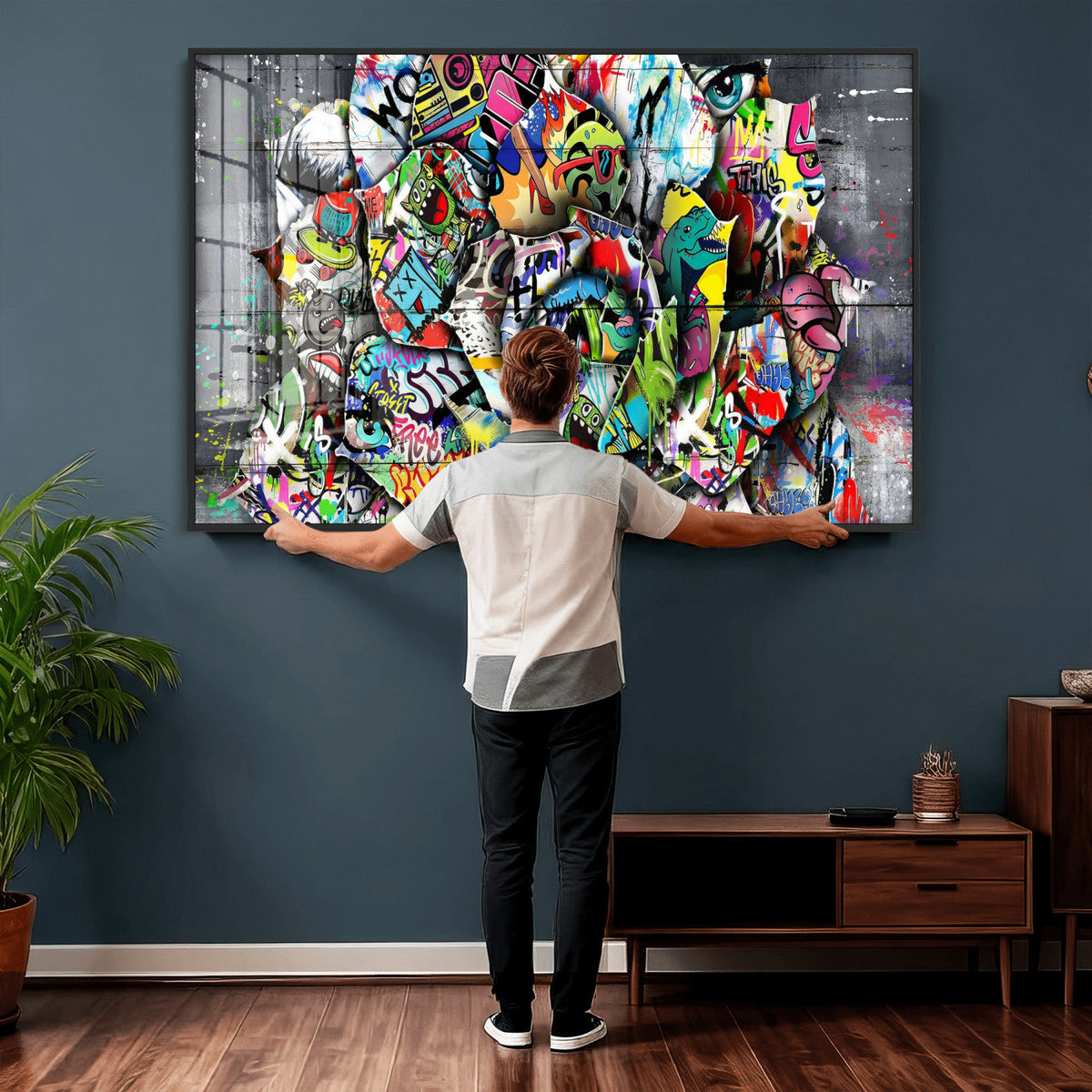 Abstract Graffiti Collage Street Art Wall Art Canvas Print