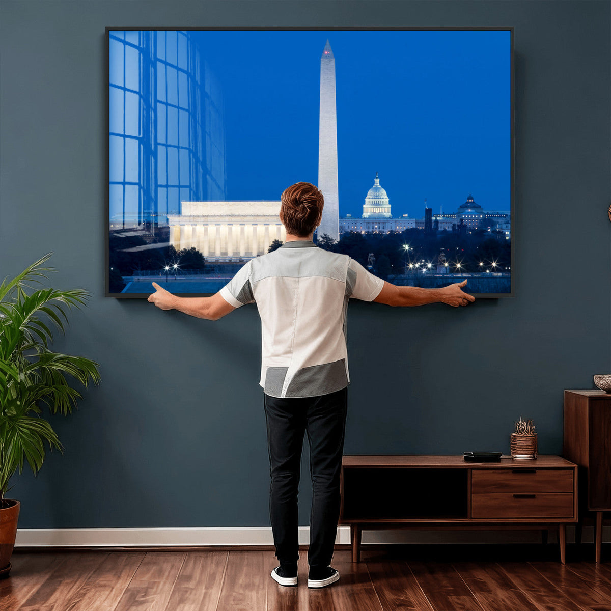 Washington DC Skyline Wall Art Canvas Print – Lincoln