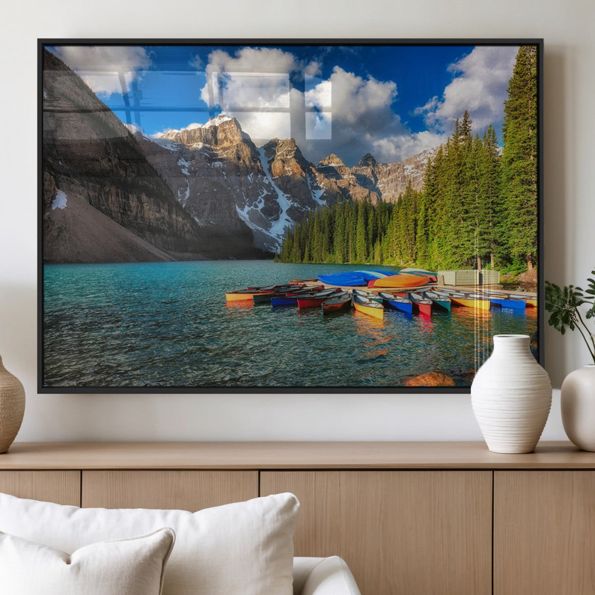 Moraine Lake 3-Panel Wall Art, Majestic Mountain and Lake