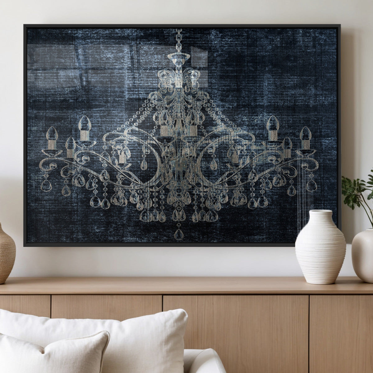 Dark Chandelier Wall Art Canvas Print