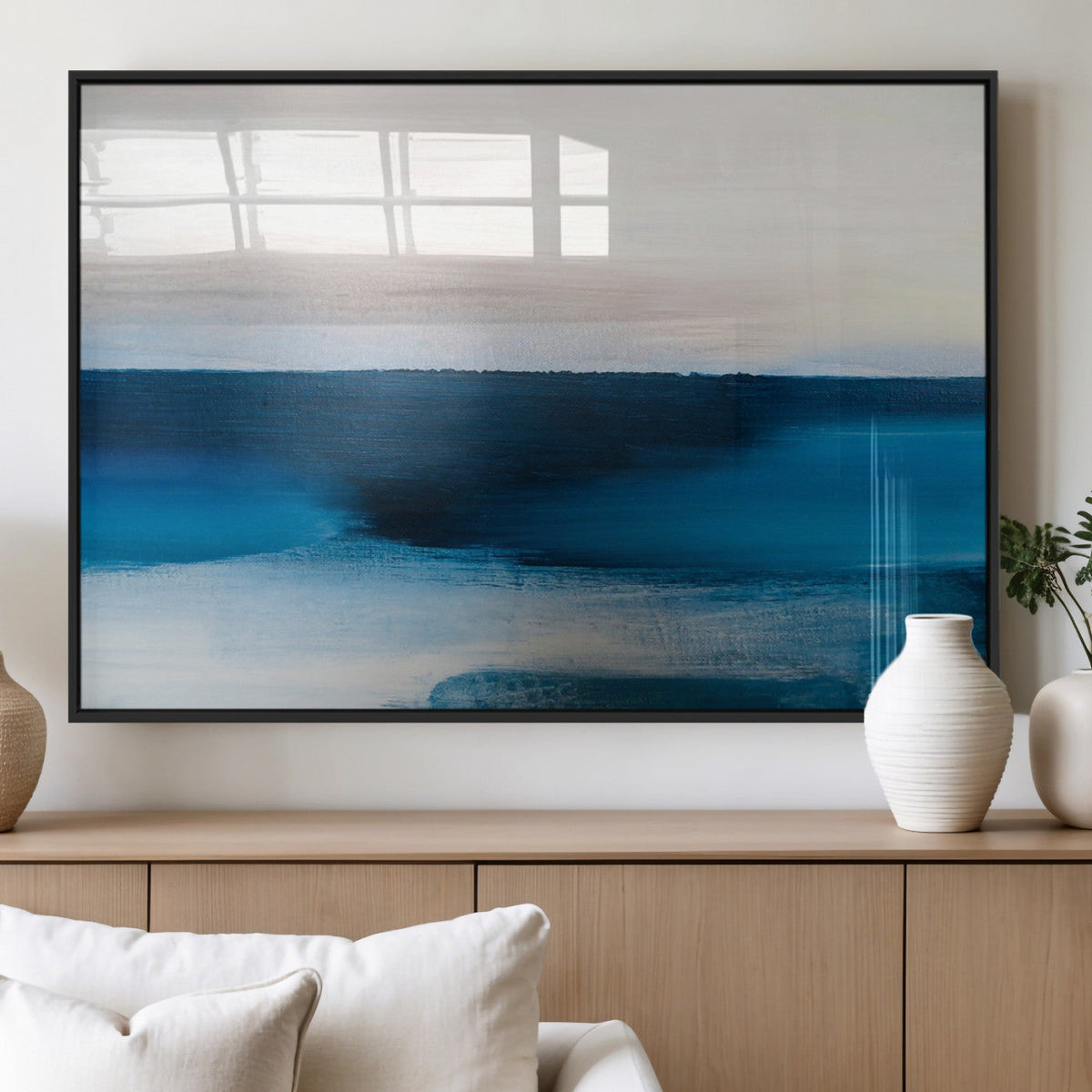 Dark Blue Abstract Wall Art Canvas Print