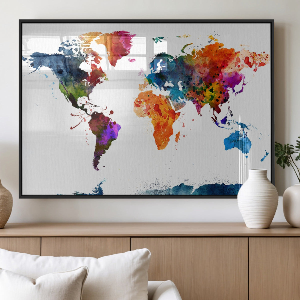 World Map Canvas Print – Detailed Map of the World Wall Art