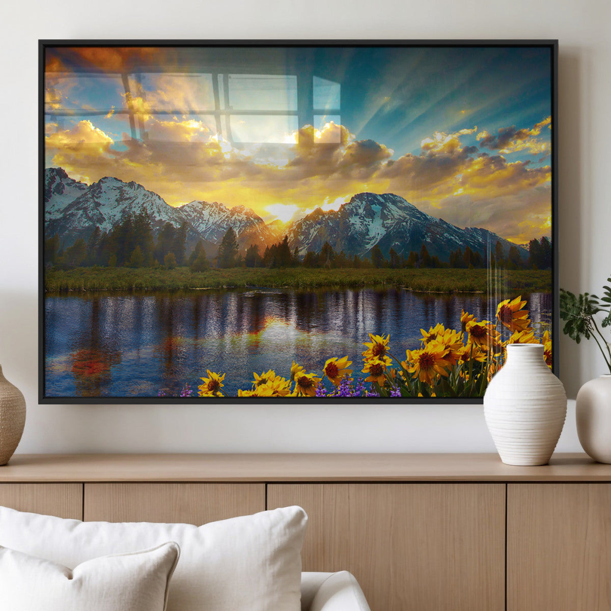 Grand Teton Park Sunrise Wall Art – Vibrant Landscape Canvas
