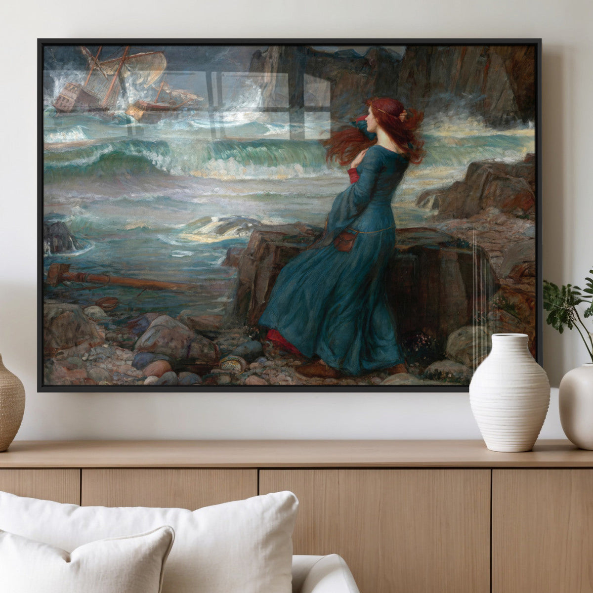 Miranda by the Shore Wall Art Canvas Print – Tempest Scene
