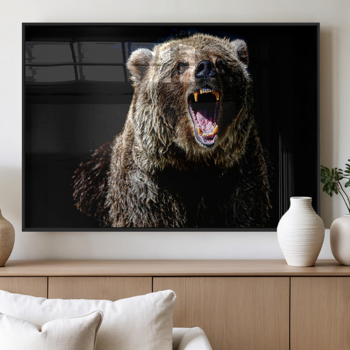 Grizzly Bear Canvas Print | Wildlife Wall Art for Cabin