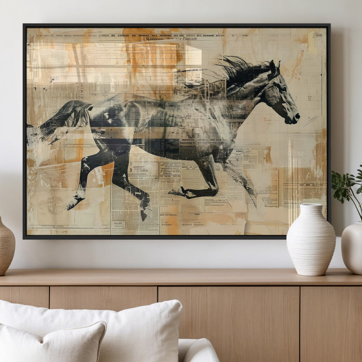 Chines Style Running Horse Western Wall Art | Farmhouse Wall