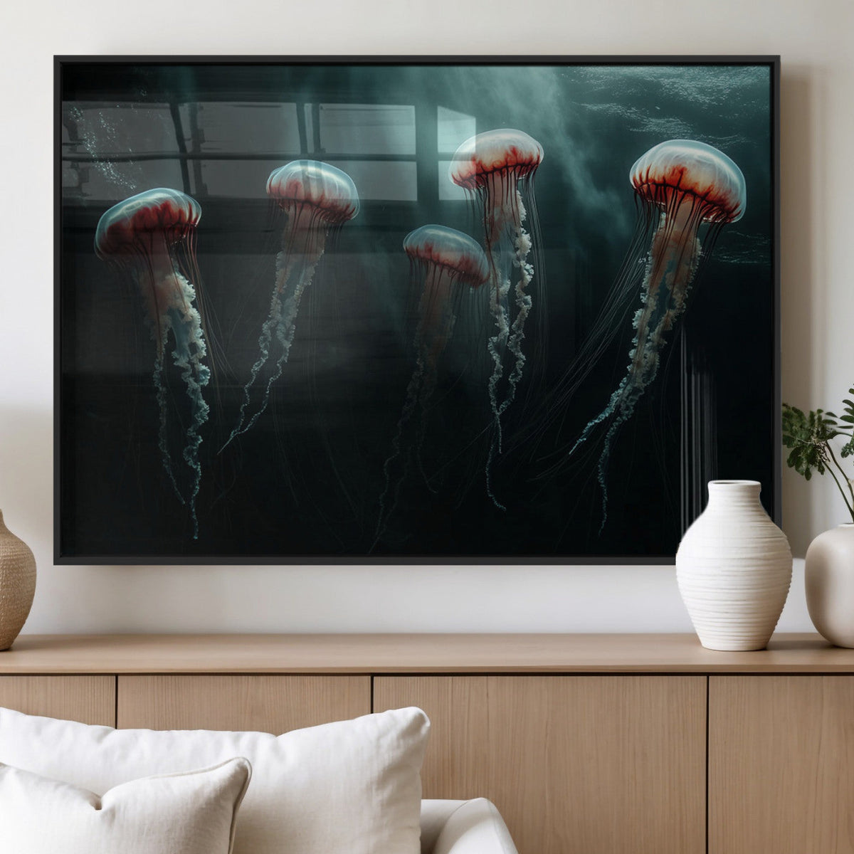 Abstract Jellyfish Wall Art Canvas Print