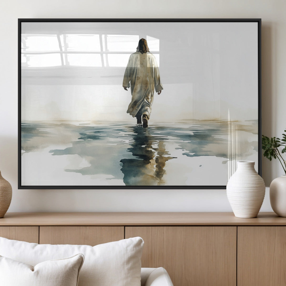 Abstract Jesus Wall Art Canvas Print, Christian Wall Art,