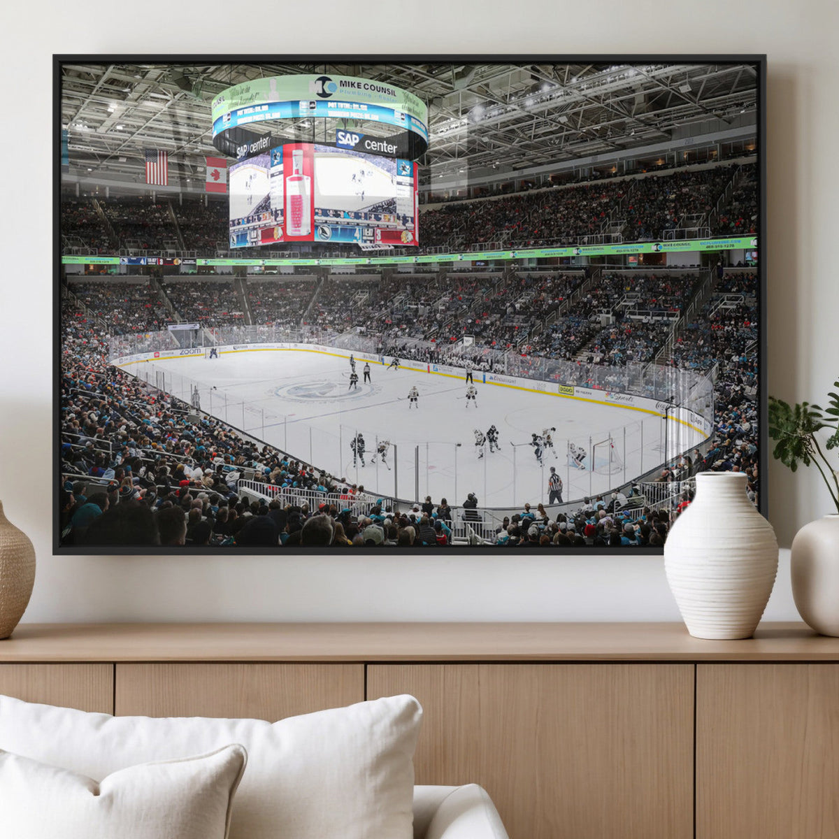 Sharks Arena Blackhawks Sharks Ice Hockey Stadium Wall Art