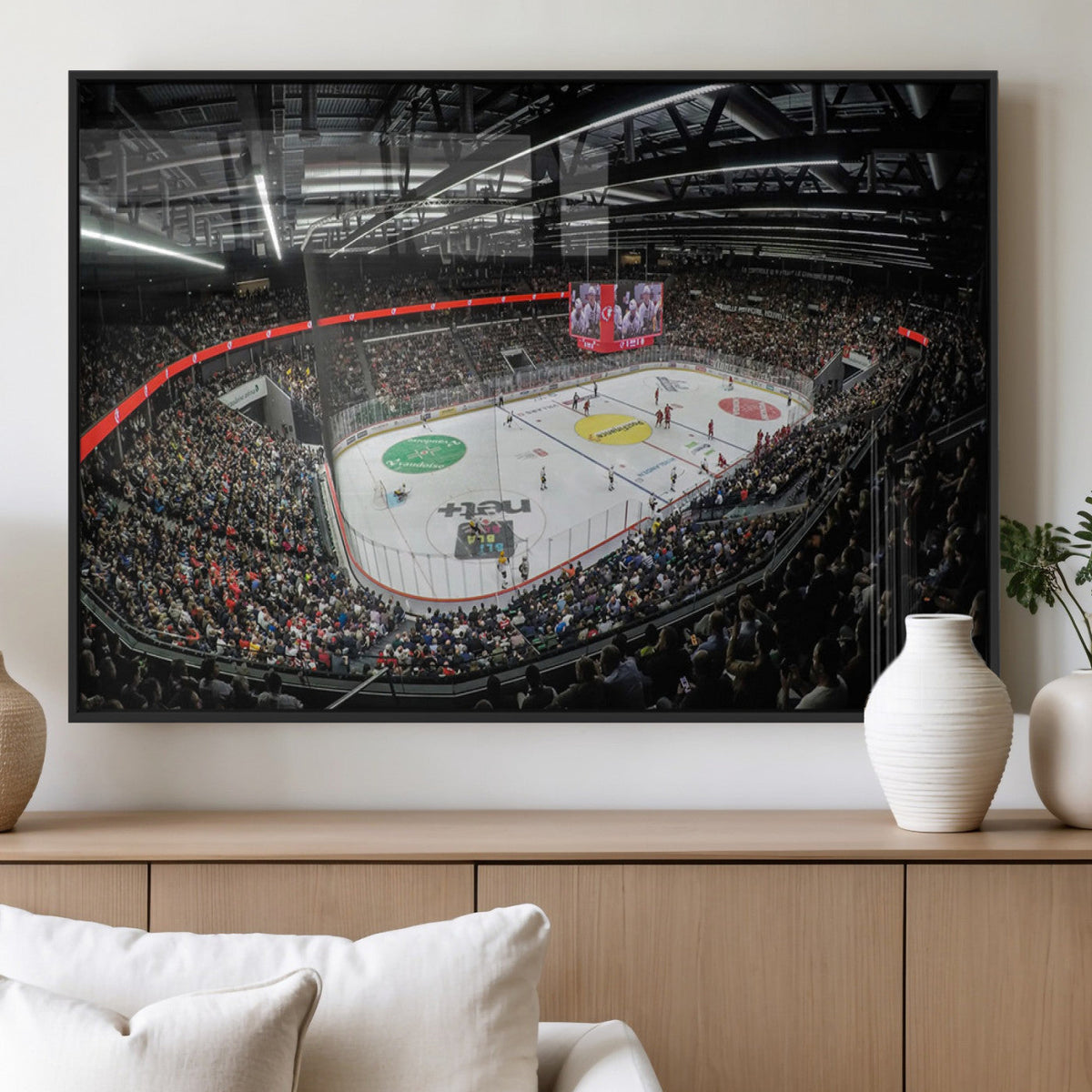 Vaudoise Lausanne Ice Hockey Arena Stadium Wall Art Canvas,