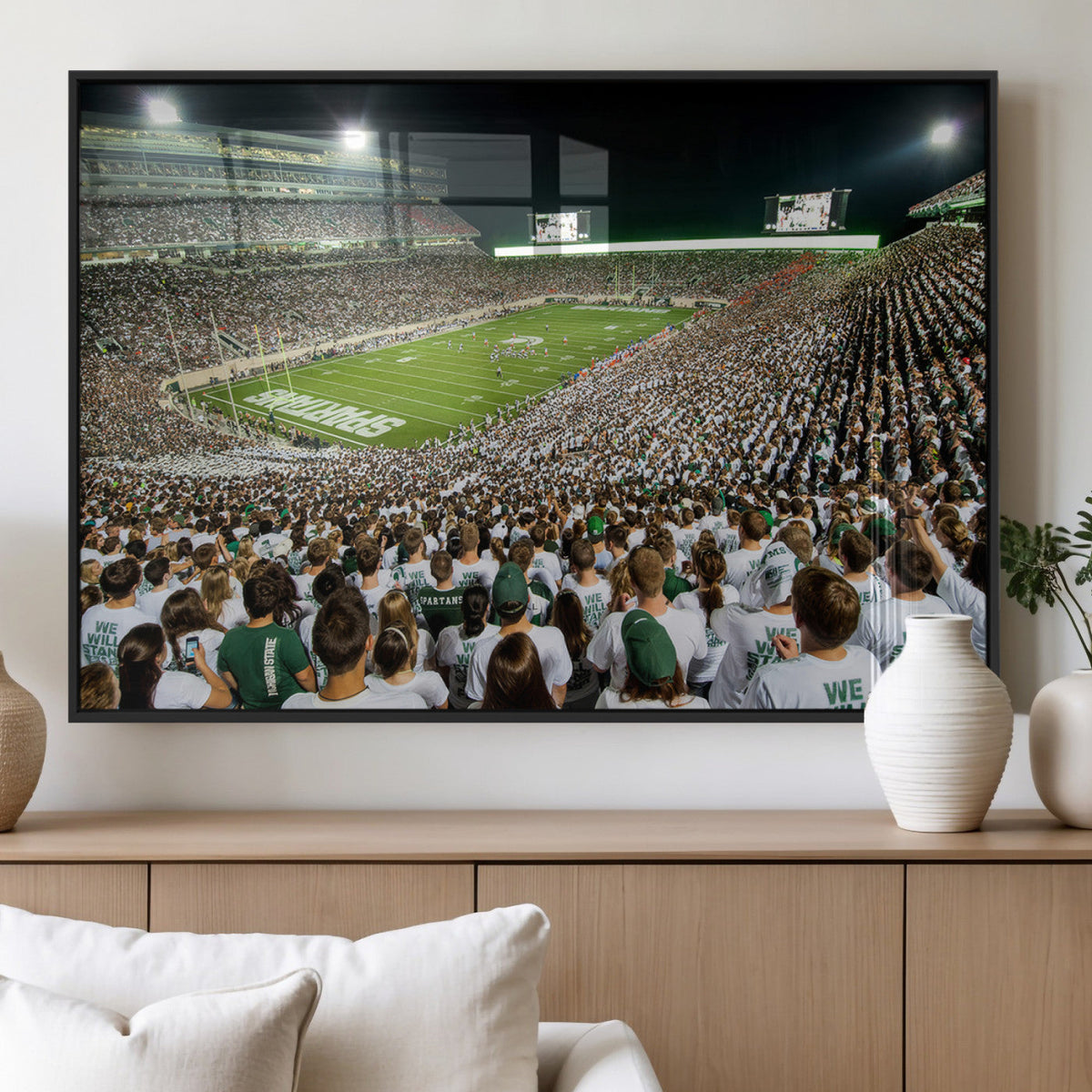 Michigan State Spartans Football Canvas Print - East Lansing