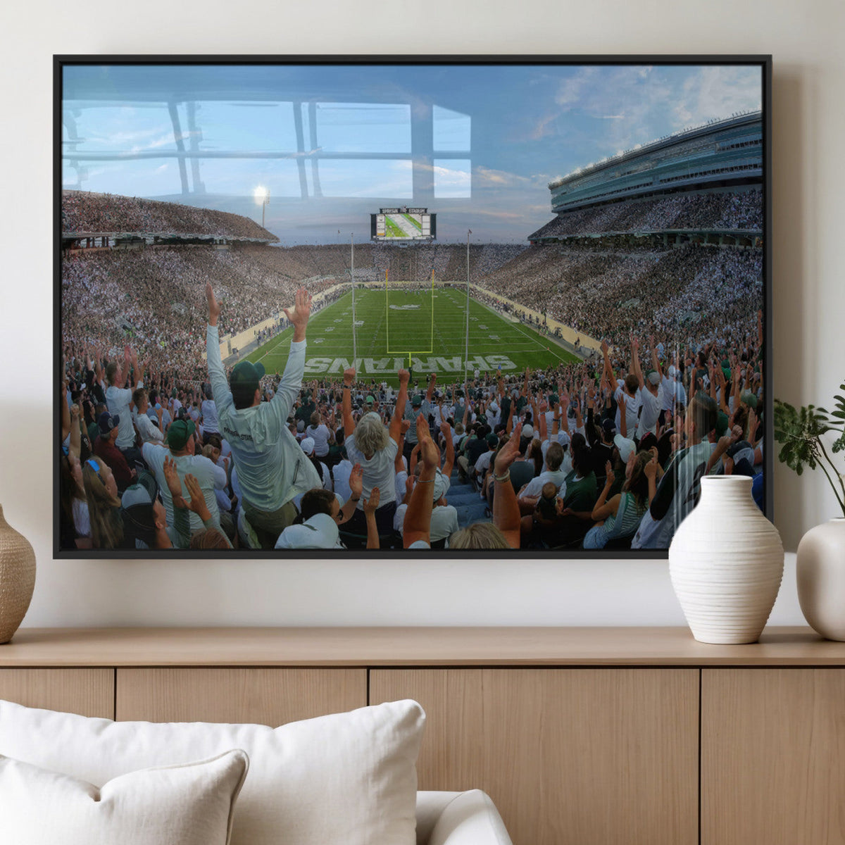 Michigan State Spartans Football Team Art Print - East