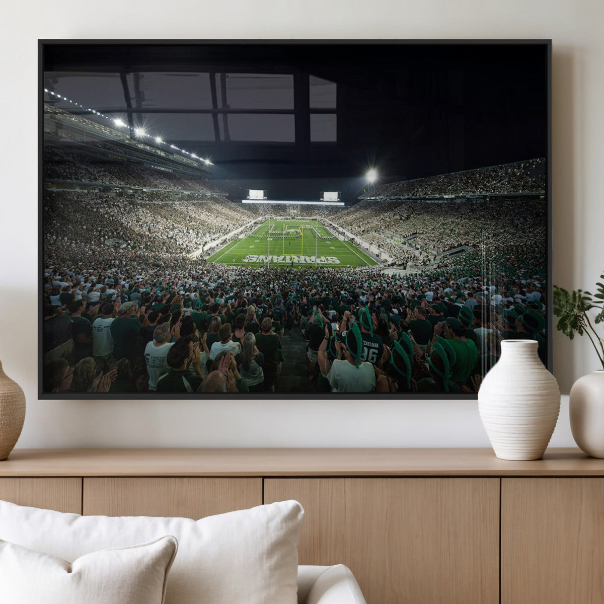 Framed Michigan State Spartans Football Team Print - East