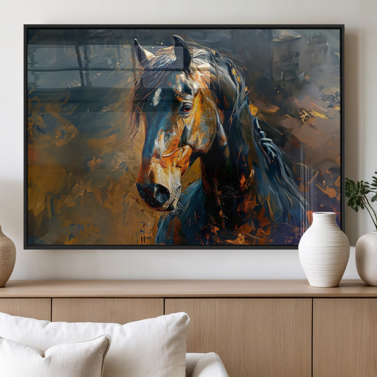 Abstract Horse Wall Art Canvas Print | Farmhouse Wall Decor