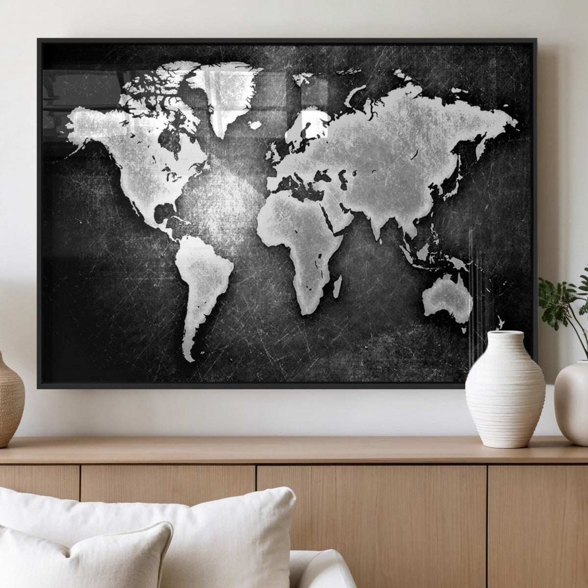 World Map Wall Art Canvas Print – Framed Wall Art for