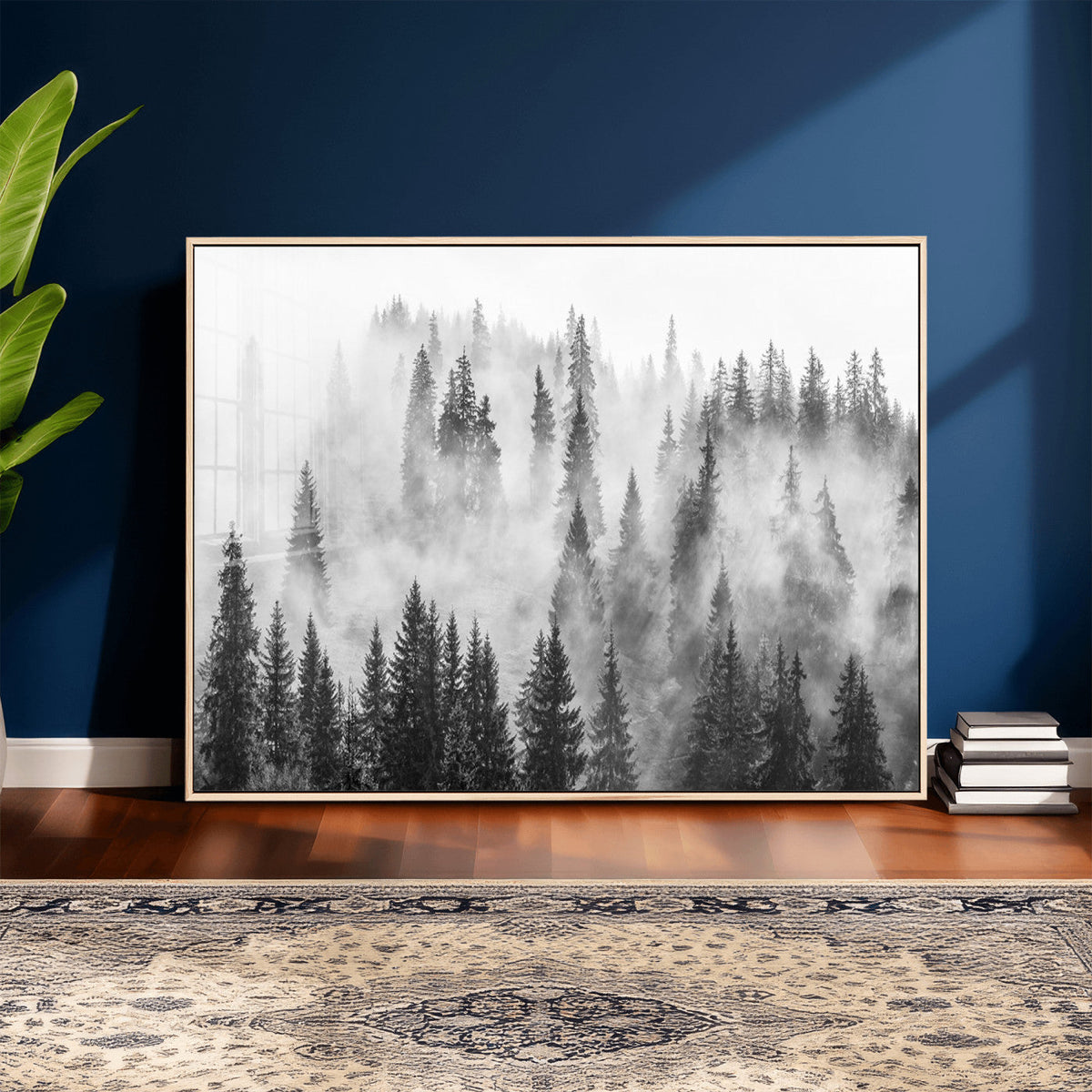 Forest Wall Art Print | Foggy Pine Forest Canvas Wall Art -