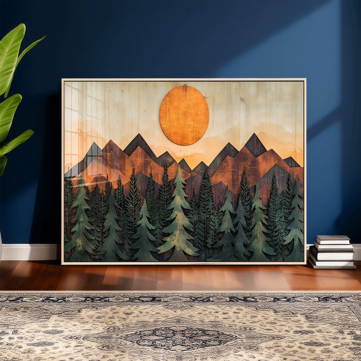 Sunset Mountain Landscape Canvas Wall Art Print - Nature