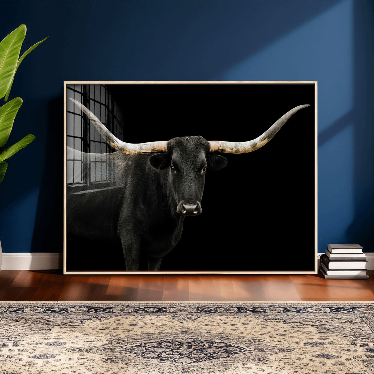Longhorn Cattle Wall Art Canvas Print – Framed Texas Ranch