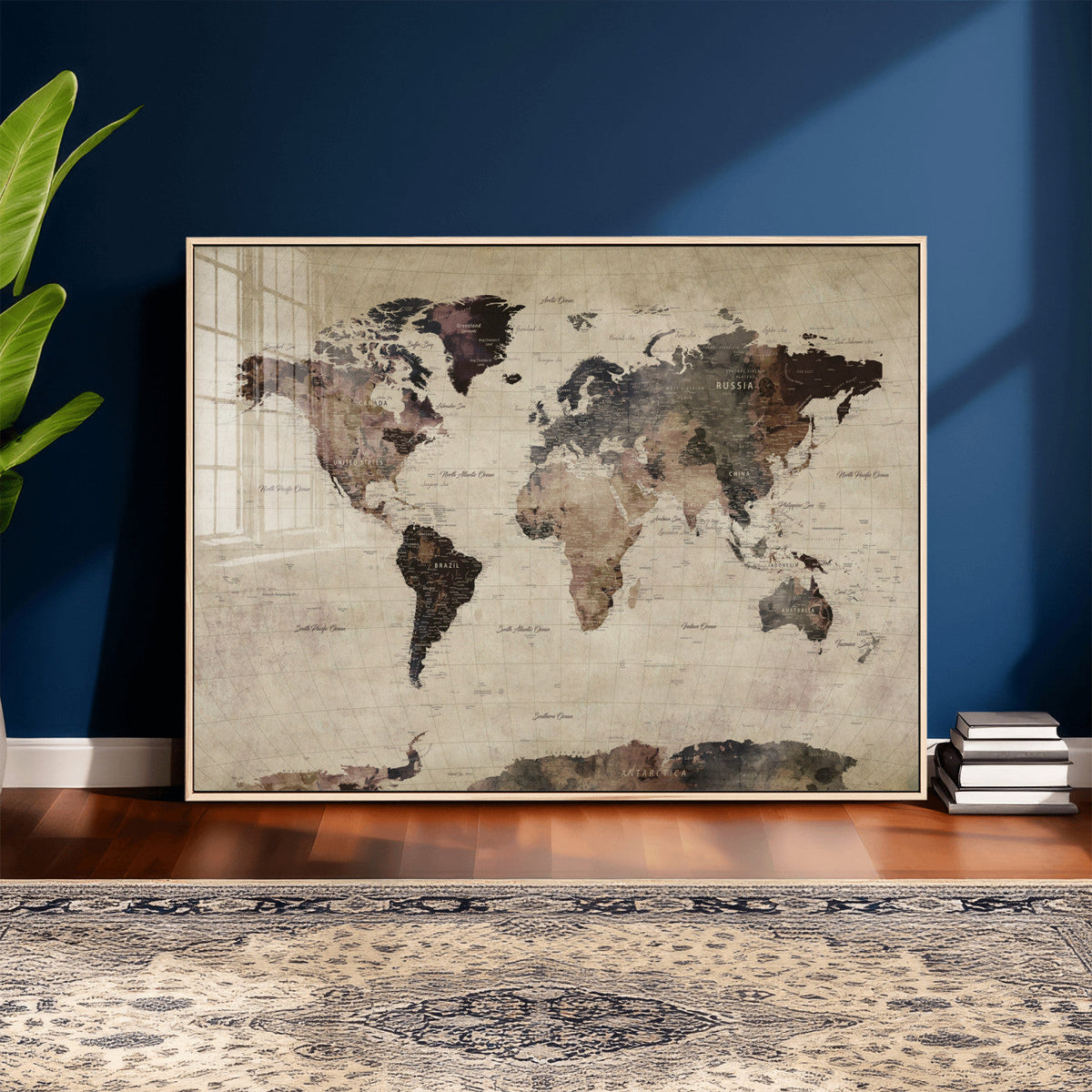 World Map Canvas Print – Detailed Map of the World Adventure