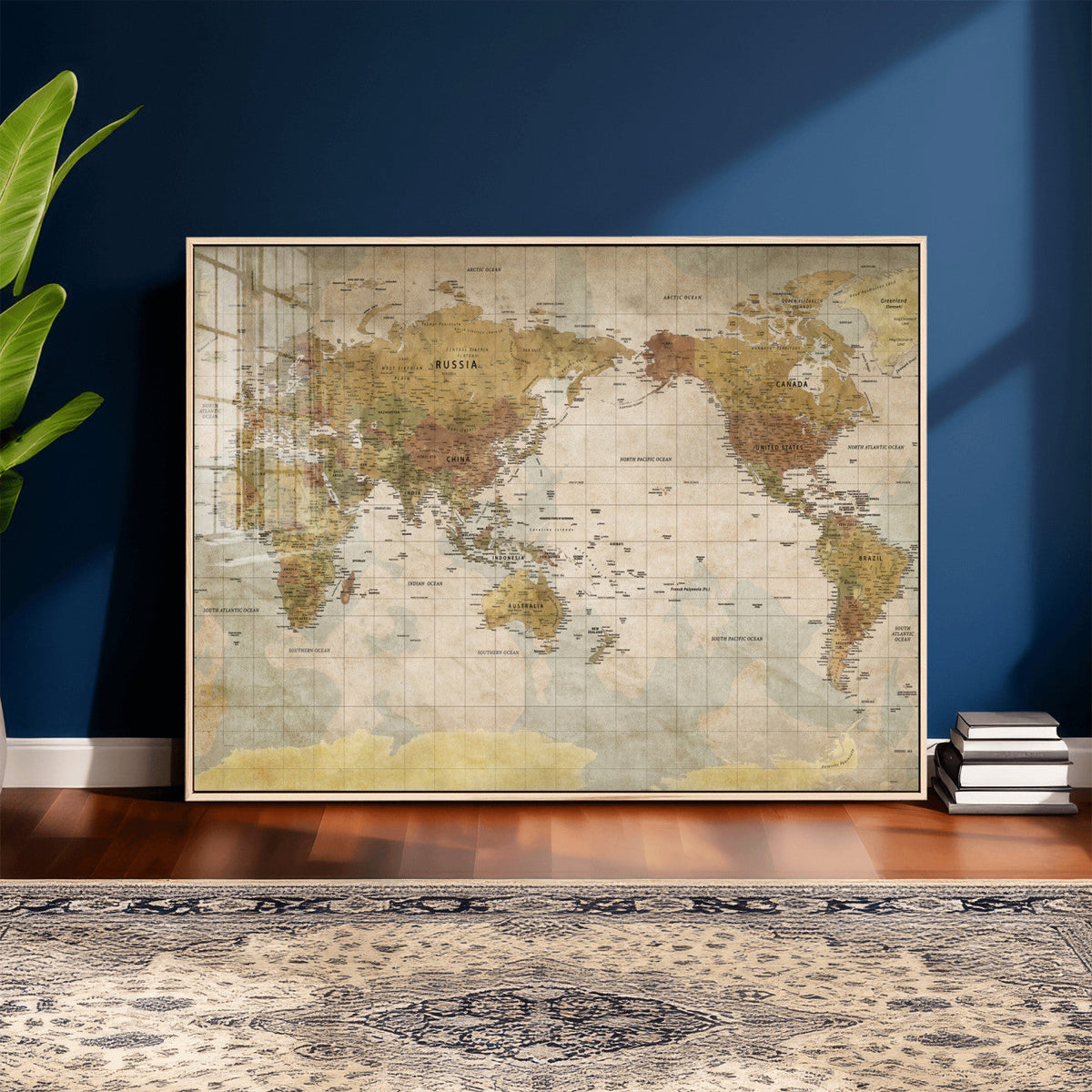World Map Canvas Print – Detailed Map of the World Wall Art