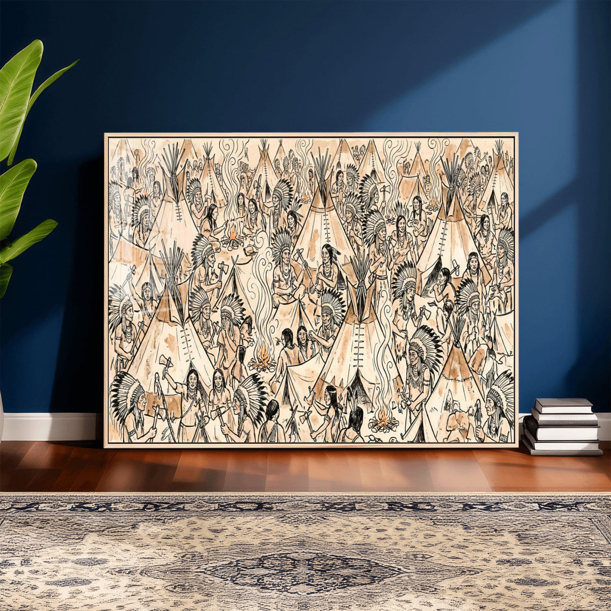 Native American Indian Wall Art Canvas Print - Abstract