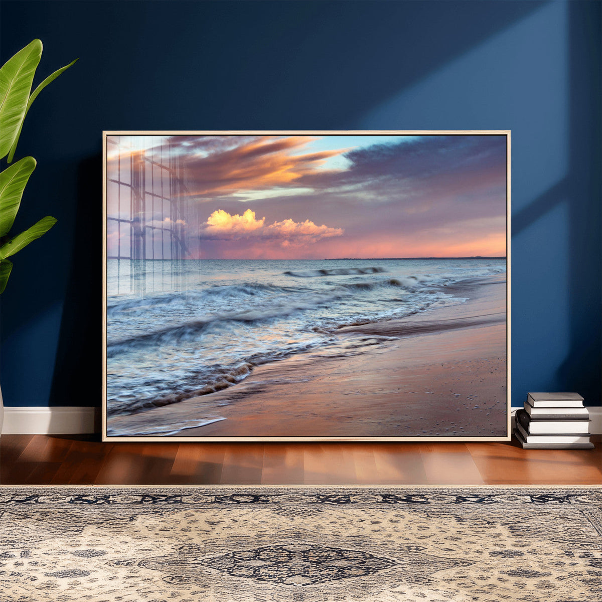 Ocean Sunset Wall Art Canvas Print – Coastal Beach