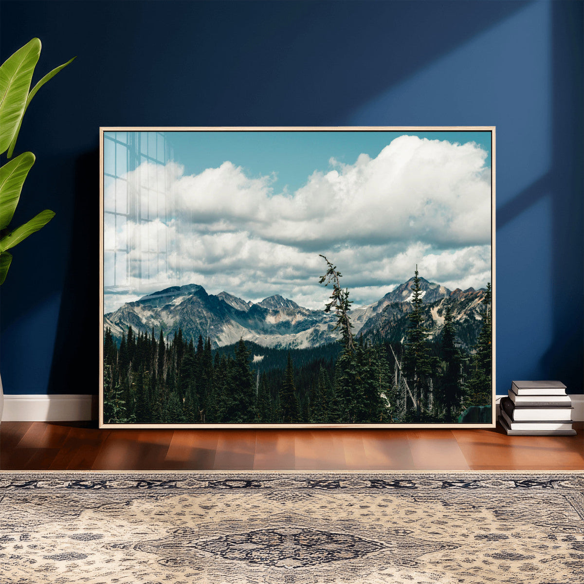 Mountain Forest Wall Art Canvas Print, Alpine Pine Tree