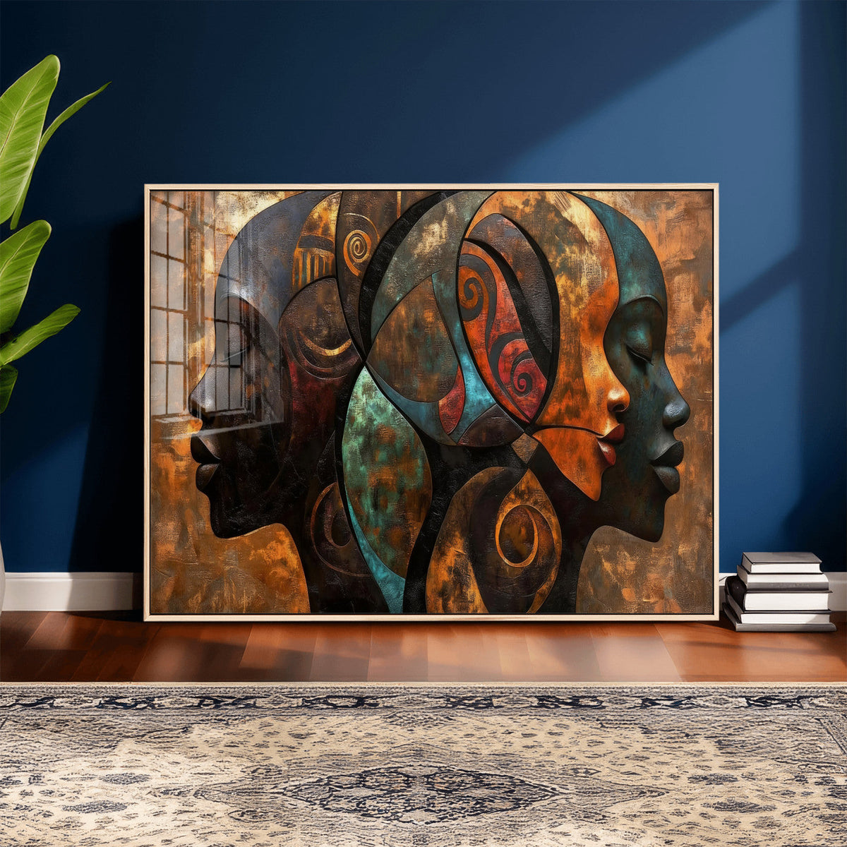 Abstract Afro American Women Wall Art Canvas Print