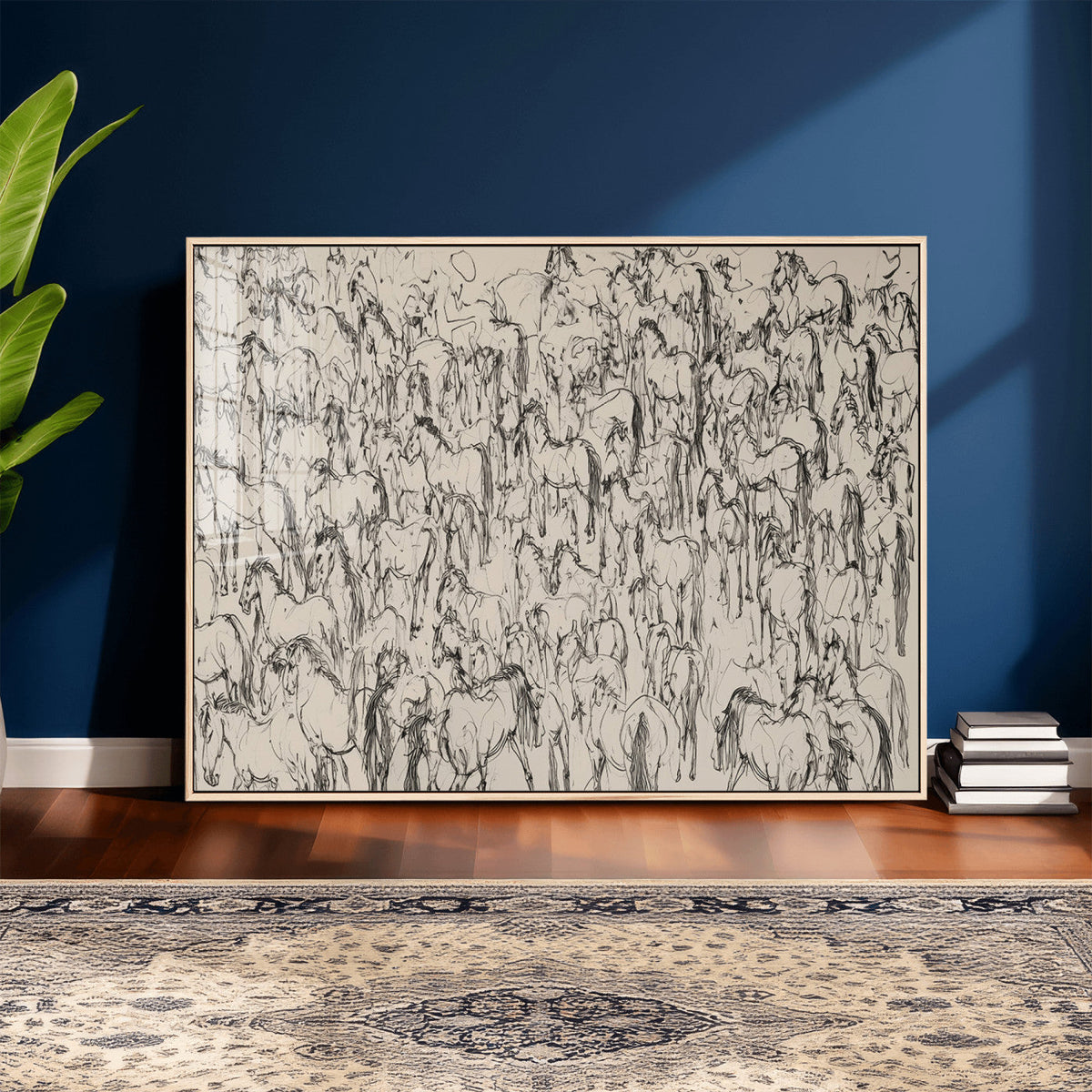 Abstract Horse Sketch Wall Art | Ready to Hang and Framed |