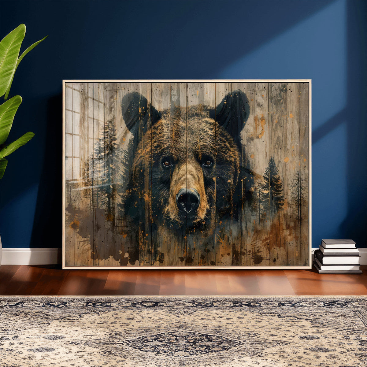 Abstract 399 Bear Wall Art | Rustic Cabin Wall Decor with