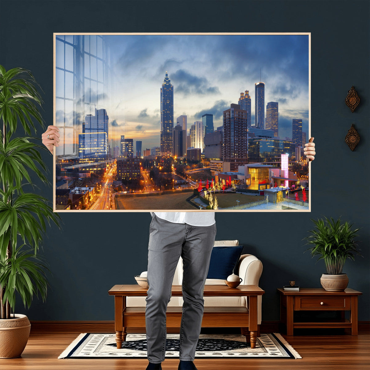 Atlanta Skyline Wall Art Canvas Print, Atlanta Downtown