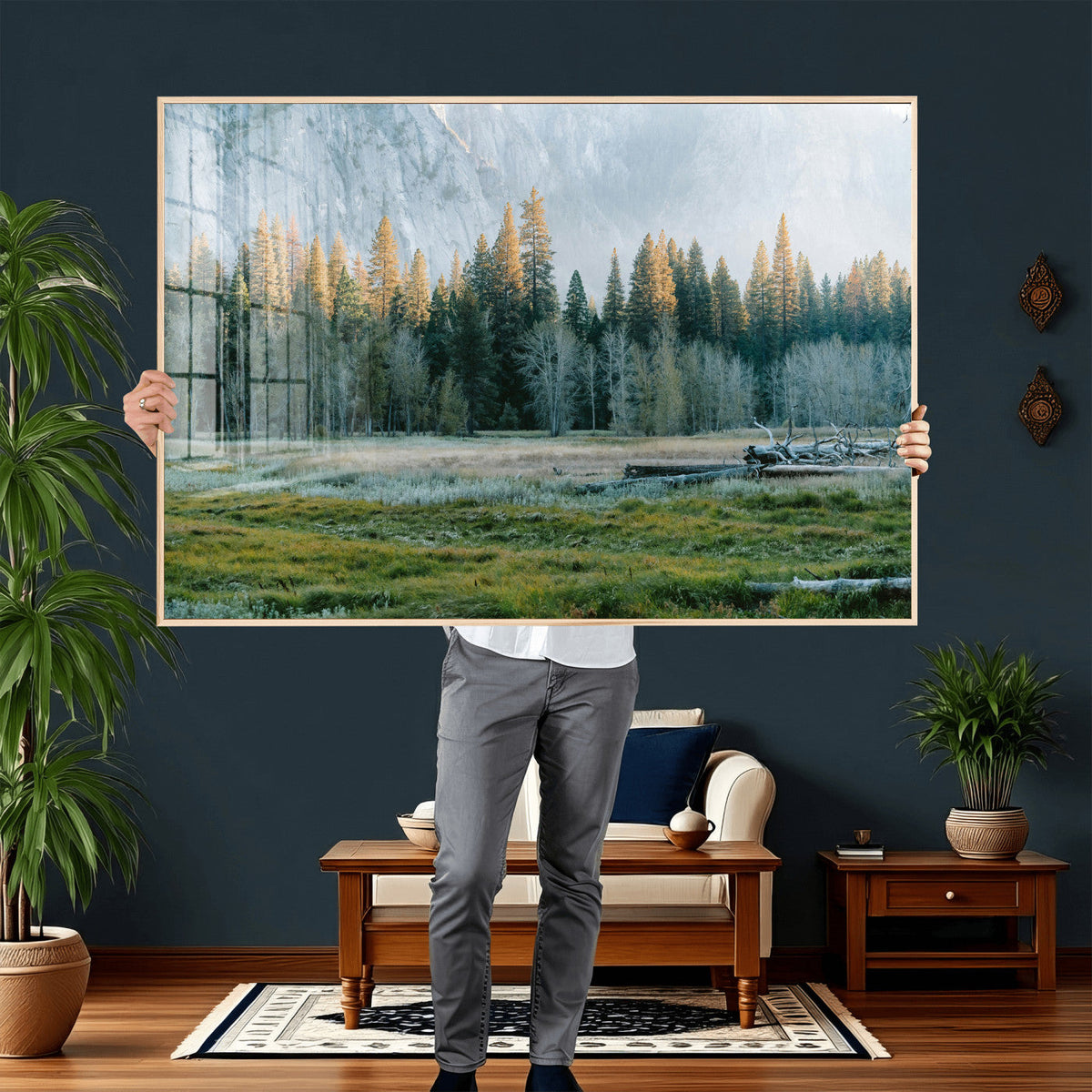 Forest Meadow Wall Art Canvas Print, Pine Tree Landscape