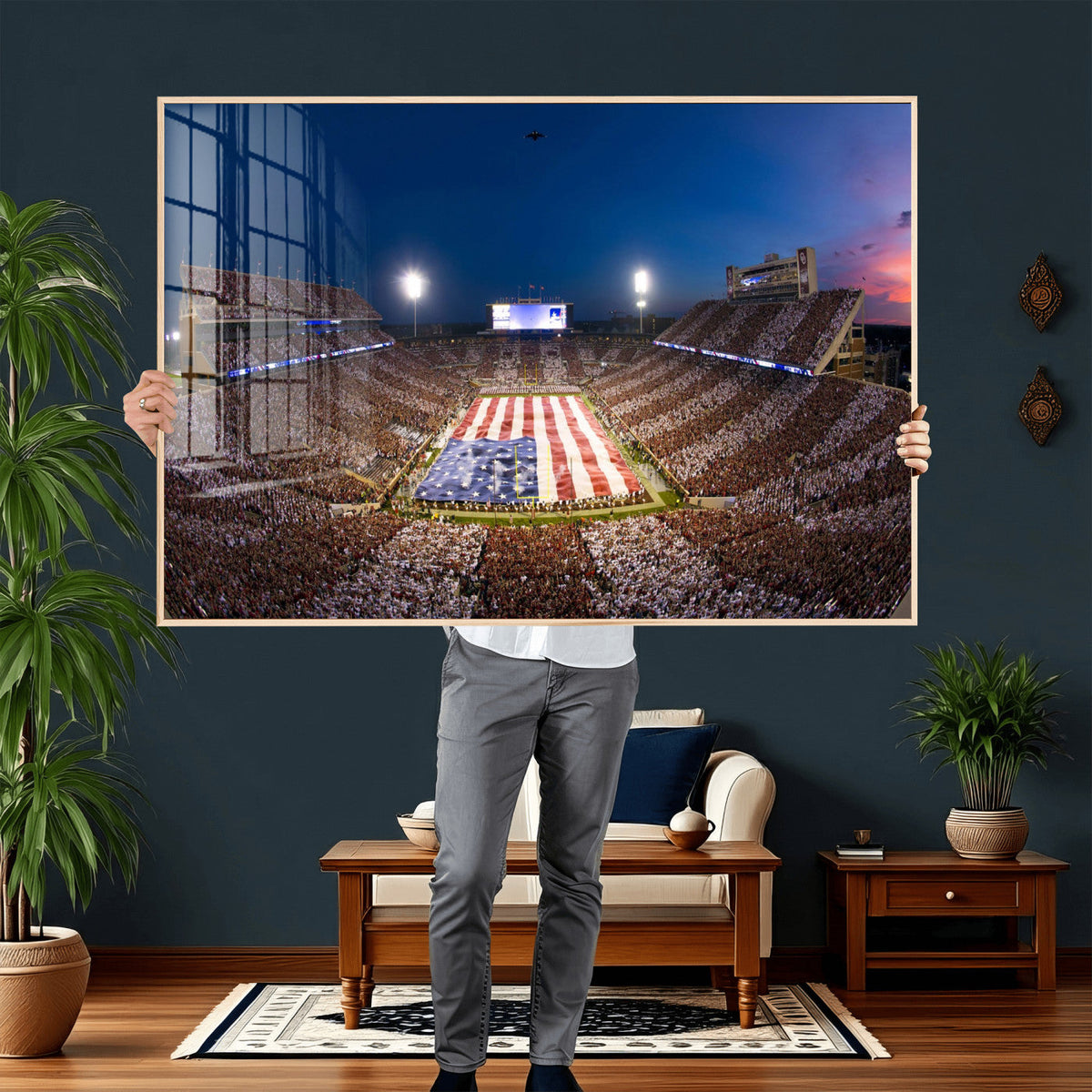 Oklahoma Sooners Memorial Stadium Wall Art Canvas Print,