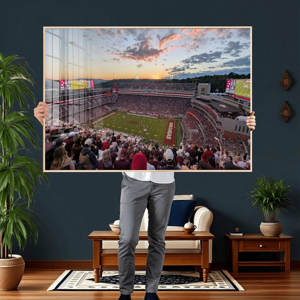 Donald W. Reynolds Razorback Stadium Wall Art Canvas Print –