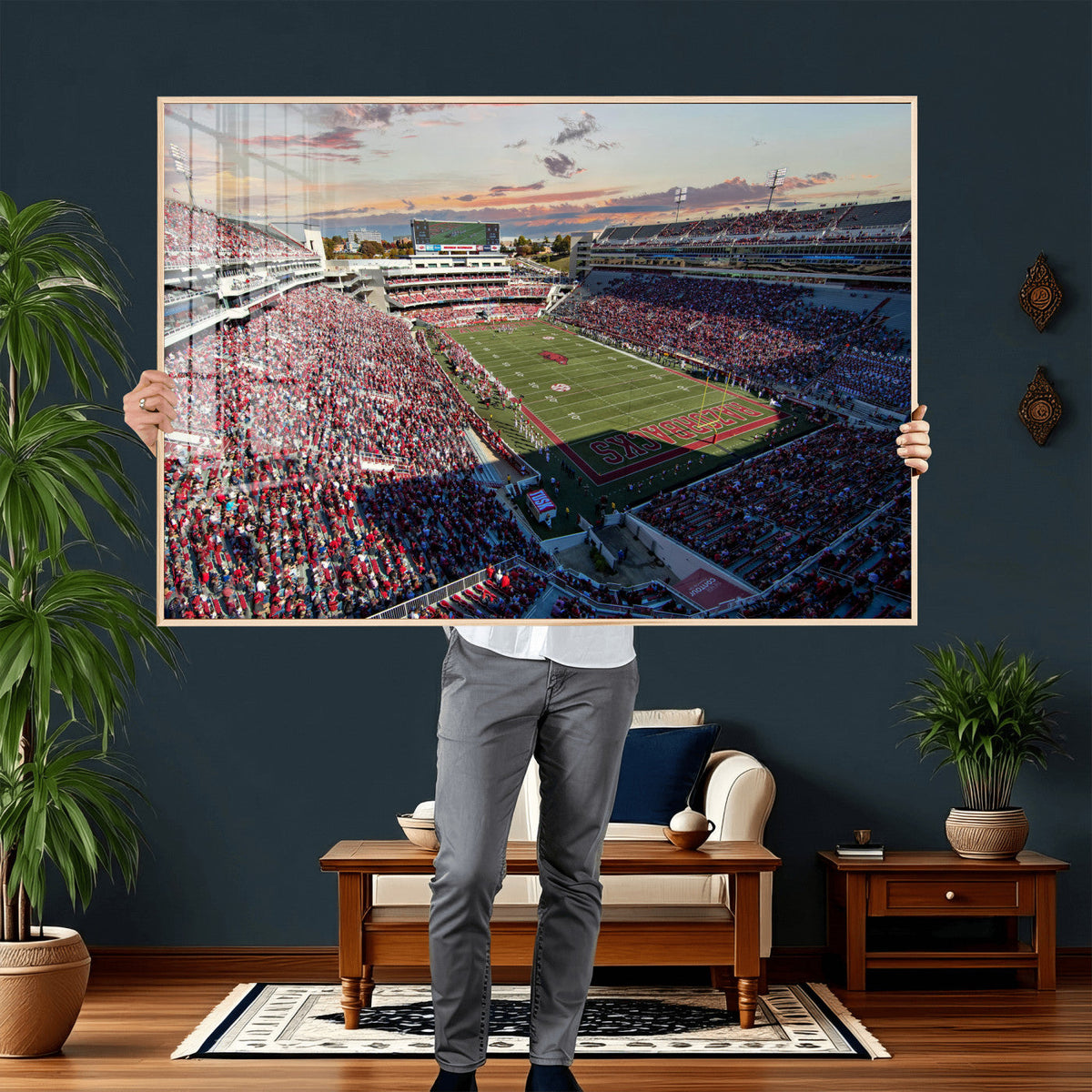 Donald W. Reynolds Razorback Stadium Wall Art Canvas Print –