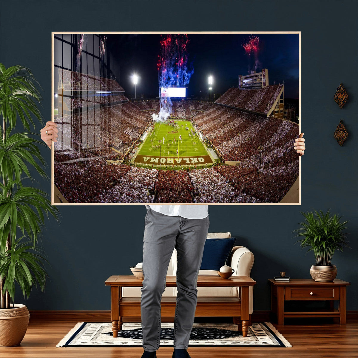 Oklahoma Memorial Stadium Wall Art Canvas Print – Oklahoma