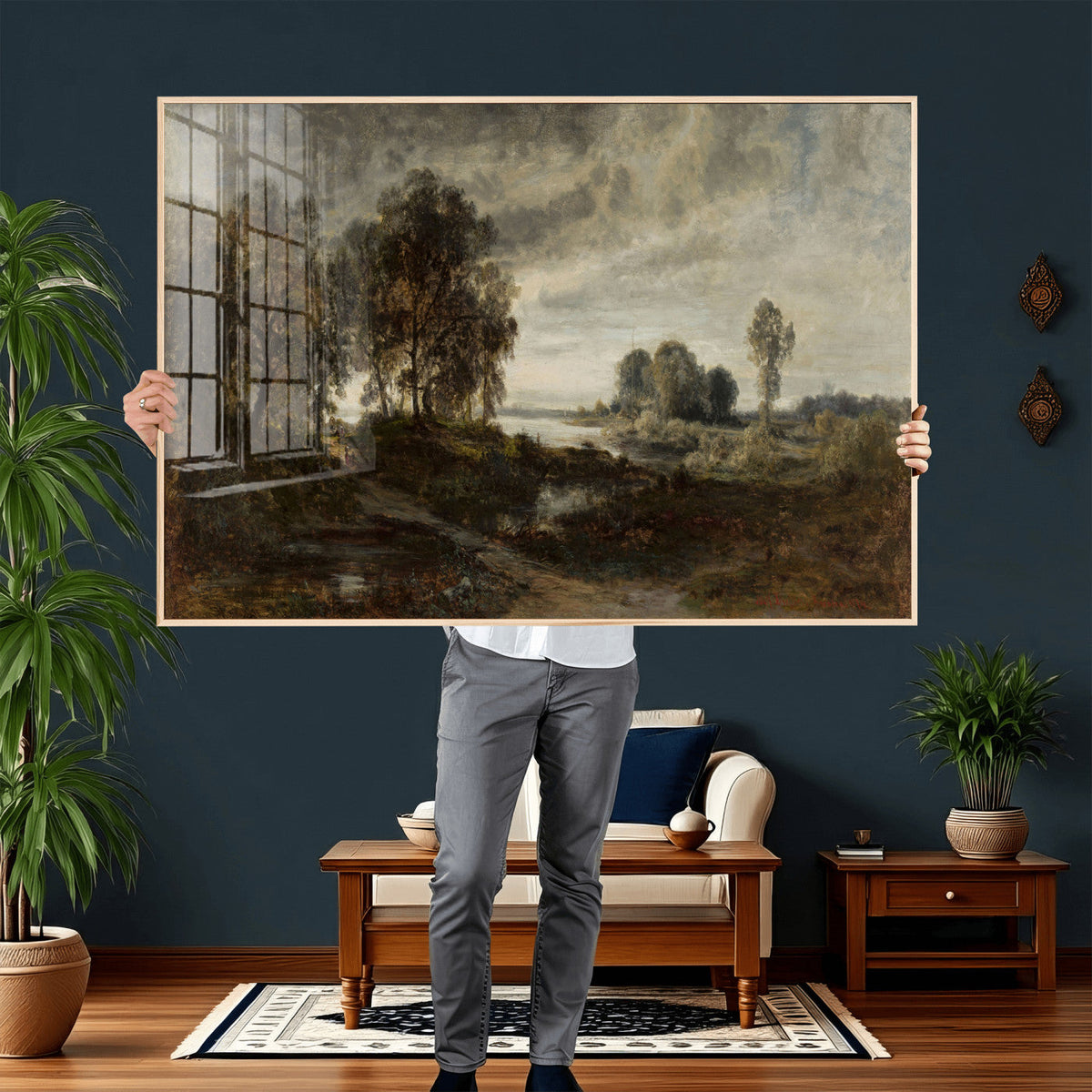 Adolf Dressler Landscape of the Oder River Wall Art Canvas